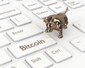 3d render of computer keyboard with BITCOIN button Royalty Free Stock Photo