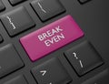 3d render of computer keyboard with BREAK EVEN button Royalty Free Stock Photo