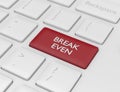 3d render of computer keyboard with BREAK EVEN button Royalty Free Stock Photo