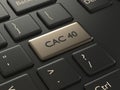 3d render of computer keyboard with CAC 40 index button