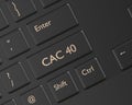 3d render of computer keyboard with CAC 40 index button