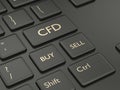 3d render of computer keyboard with CFD button Royalty Free Stock Photo