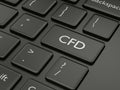 3d render of computer keyboard with CFD button Royalty Free Stock Photo