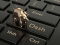 3d render of computer keyboard with Dash button