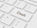 3d render of computer keyboard with Dash button