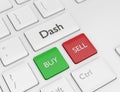 3d render of computer keyboard with Dash button