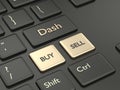 3d render of computer keyboard with Dash button