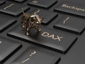 3d render of computer keyboard with DAX index button Royalty Free Stock Photo