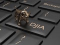 3d render of computer keyboard with DJIA index button Royalty Free Stock Photo