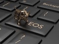 3d render of computer keyboard with EOS button Royalty Free Stock Photo