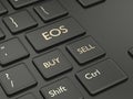 3d render of computer keyboard with EOS button Royalty Free Stock Photo