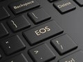 3d render of computer keyboard with EOS button Royalty Free Stock Photo