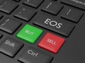 3d render of computer keyboard with EOS button Royalty Free Stock Photo