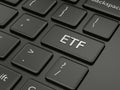 3d render of computer keyboard with ETF button Royalty Free Stock Photo