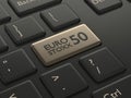 3d render of computer keyboard with EURO STOXX 50 index button