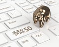 3d render of computer keyboard with EURO STOXX 50 index button Royalty Free Stock Photo