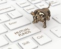 3d render of computer keyboard with MUTUAL FUNDS button Royalty Free Stock Photo