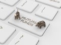 3d render of computer keyboard with MUTUAL FUNDS button Royalty Free Stock Photo