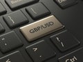 3d render of computer keyboard with pound and dollar button Royalty Free Stock Photo