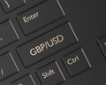 3d render of computer keyboard with pound and dollar button Royalty Free Stock Photo