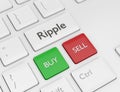 3d render of computer keyboard with Ripple button Royalty Free Stock Photo