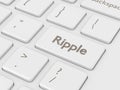 3d render of computer keyboard with Ripple button Royalty Free Stock Photo