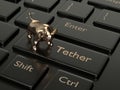 3d render of computer keyboard with Tether button Royalty Free Stock Photo