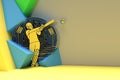 3D Render Concept of Batsman playing cricket - Championship, 3D art Design Poster
