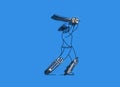 3D Render Concept of Batsman Playing Cricket 3D illustration Design