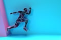 3D Render Concept of Sport and Activity Man Runner Jogger - Championship, 3D art design Flyer Poster