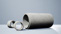 3D render Concrete Drainage Pipe, Water pipe for underground Royalty Free Stock Photo