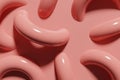 3d render of coral torus pattern on a raspberry blush background