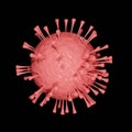 3d render of Corona virus isolated on black background that causing the infection of MERS, influenza and SARS that outbreak around