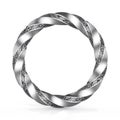 3d render. Creative abstract silver ring unusual design, the concept of 3D printer