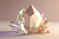 3d render, crystal on pastel background, gem, esoteric accessory. AI Generation