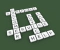 3d render of customer support crossword design Royalty Free Stock Photo