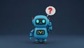 Confused Robot with Question Mark Royalty Free Stock Photo