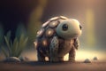 3d render of a cute little turtle.