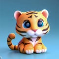 3d Render cute Tiger Genarated by Artificial intelligence