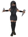 Cute toon ninja girl