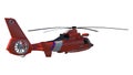 Rescue Helicopter 1- Perspective B view white background 3D Rendering Ilustracion 3D Royalty Free Stock Photo