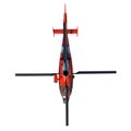 Rescue Helicopter 1- Top view white background 3D Rendering Ilustracion 3D Royalty Free Stock Photo