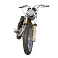 Off road motorcycle motocross vitange 1960s 2- Front view white background 3D Rendering Ilustracion 3D