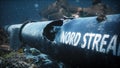 3D render of a damaged pipe Nord Stream 2