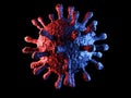 3d render of Dangerous coronavirus Sars Mers COVID-19 infection medical illustration. Respiratory virus pandemic 2020.