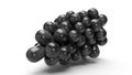 3d render a dark bunch of grapes lies on a white background, licorice fruit, delicious, healthy food