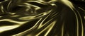 3d render of dark and gold silk. iridescent holographic foil. abstract art fashion background Royalty Free Stock Photo