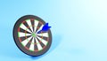 3d render of darts game on blue background with copy space for your text.Illustration of a digital image for leisure and games. Royalty Free Stock Photo