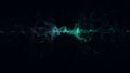 3d render data visualization. Complex graph with glow elements and particles. Technology background