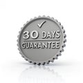 3D render of 30 Days Guarantee icon isolated on white background Royalty Free Stock Photo